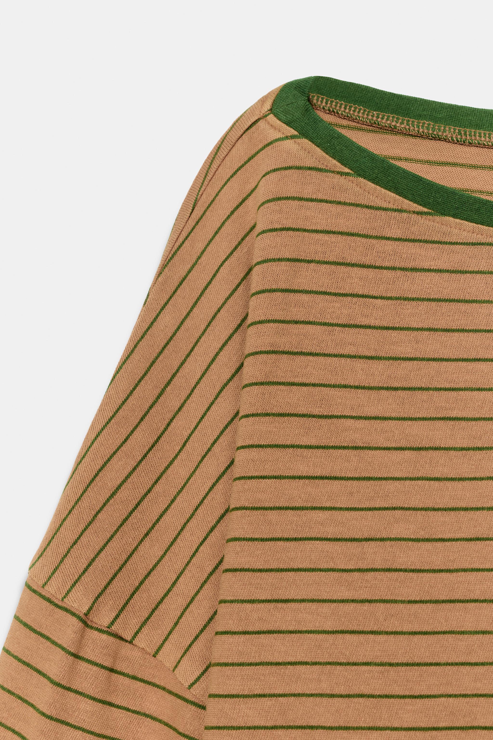 T-SHIRT EFFET DÉLAVÉ À RAYURES